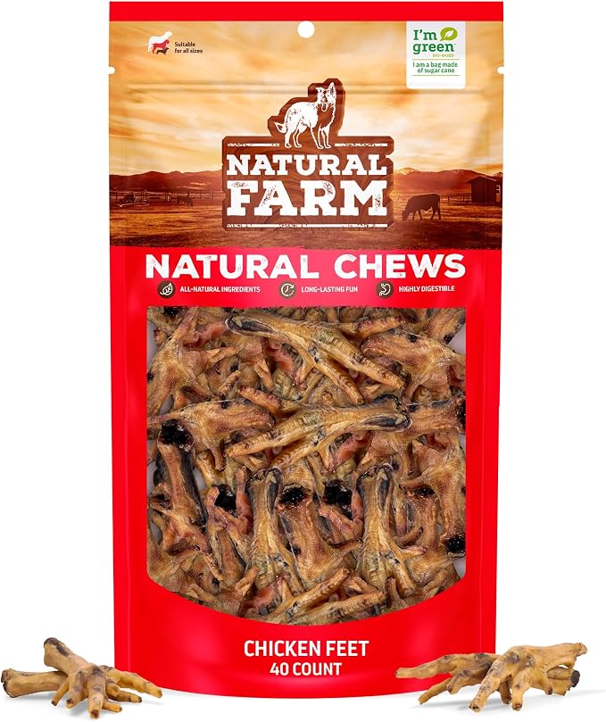 Nail-Free Chicken Feet Dog Treats (40 Pack), 100% Free-Range Air Dried Chicken Feet, No Nails, Fully Digestible, High Protein, Low Calorie, Joint Support, Single Ingredient