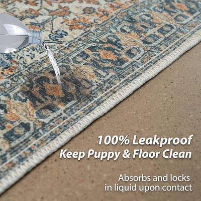nunubaby Washable Pee Pads for Cats &Dogs, Stylish, Non-Slip and Leak-Proof Pee Pads. Reusable Potty Pads for Dogs for Crates and Floors.(Beige/Multi, 36" x36" )