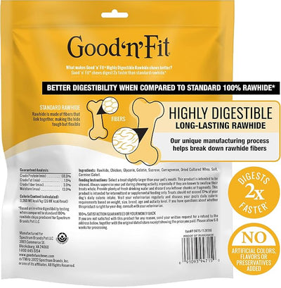 Good ‘n’ Fit Spirals Made with Real Chicken, 12 Count, Treat Your Dog to Long-Lasting and Highly Digestible Rawhide Chews