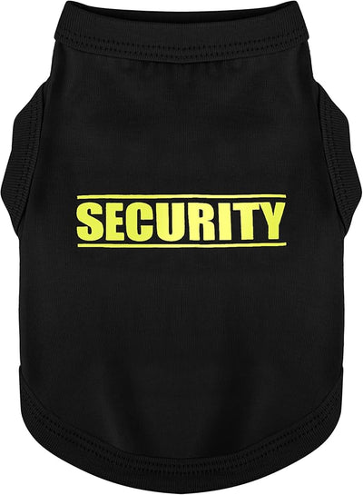 Discover Cozy Cotton Canine Wear: Soft, Lightweight, and Breathable Dog Shirt Vest with Eye-Catching Graphics(Security), Keeping Your Furry Friend Warm and Comfy! Black S