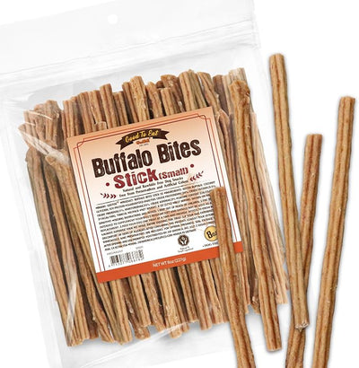 Gootoe Natural Buffalo Dog Treats, Stick (Small), 8 oz | Low-fat chews for training rewards, limited ingredient, for small dogs and puppies