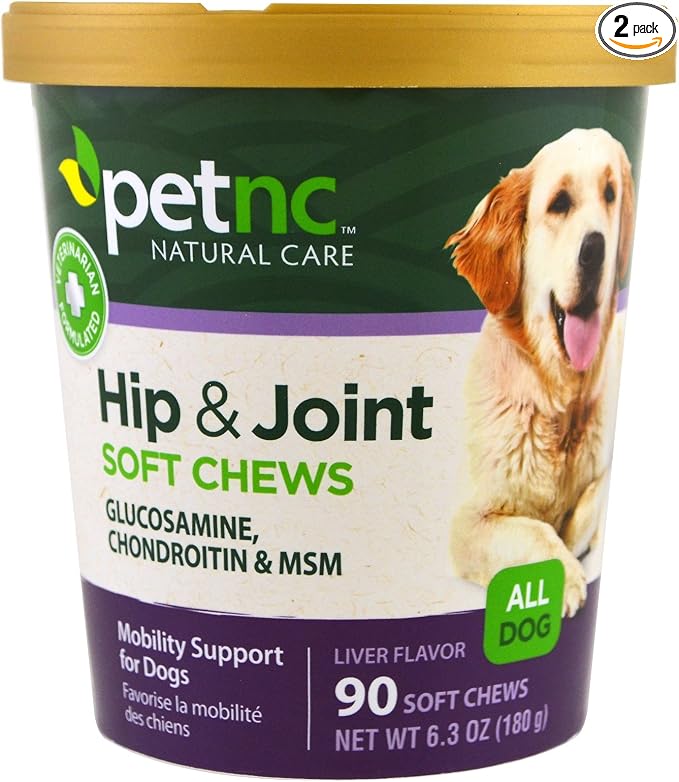 PetNC Hip & Joint Soft Chews for Dogs, 90 Chews Each (Pack of 2)