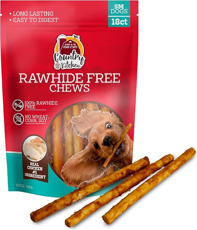 Rawhide Free Chicken Dog Chews, for Small Dogs, Made with Real Chicken, No Wheat, Corn or Soy, 18 Count