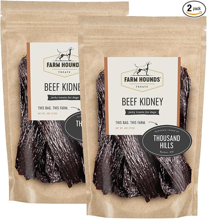 Beef Kidney - Premium Natural Beef Kidney Jerky For Dogs - Made From 100% Humanely Raised Cattle - Organ Treat - Great For Training & Treats - No Added Fillers - Made in USA -4oz -2 Pack