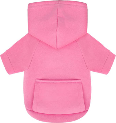 Winter Dog Hoodie with Pockets - Solid Color Polycotton Sweatshirt for Small, Medium, and Large Dogs - Soft, Warm, Cozy Pet Clothing for Cold Weather - Ideal for Outdoor Walks.Pink-3XL