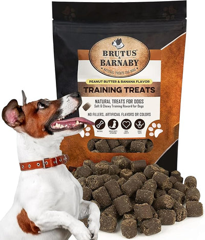 BRUTUS & BARNABY Training Treats for Dogs (8 oz / ~200 Ct) – Peanut Butter & Banana, All-Natural Soft Low Calorie Puppy Training Treats, Healthy Mini-Sized Small Dog Bites for All Breeds