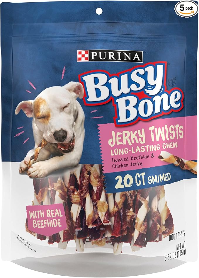 Jerky Twists Grain Free Small/Med Breed Beefhide and Chicken Dog Jerky Treats - (Pack of 5) 20 ct. Pouches