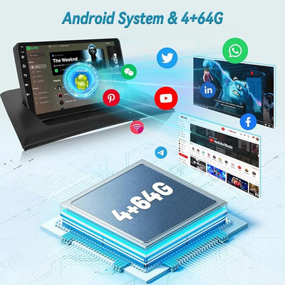 4G+64G 9 inch Radio for BMW X3 2004-2012 Android Touch Screen Car Stereo | Wireless Carplay/Android Auto/32 EQ Audio/1280 * 720 Screen/SWC/Bluetooth