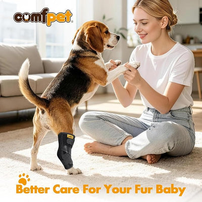 Dog Hock Brace for Small Dogs (5-15 lbs), Adjustable Hind Leg Support Wrap for Chihuahua, Pomeranian, Yorkie, Arthritis, ACL Tears & Lameness Relief - Size S