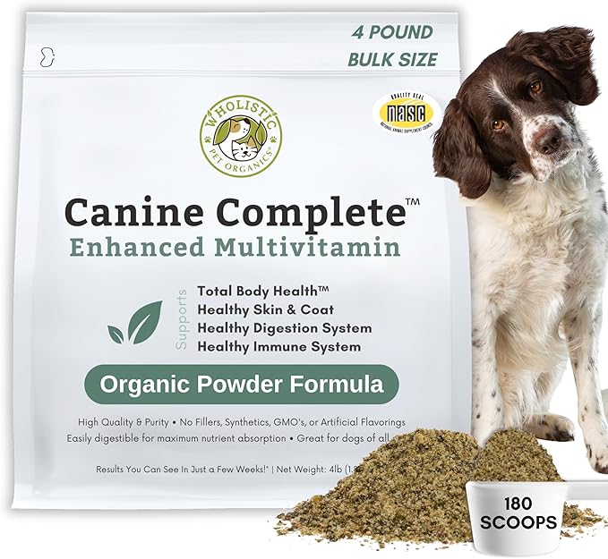 Canine Complete - Dog Multivitamin Powder - 4 Lb - Daily Dog Vitamins and Supplements for Homemade Food - Immune System, Skin, Coat & Overall Health - All Breeds - 180 Scoops
