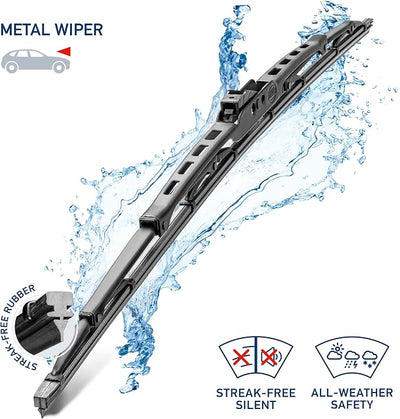 Hella OE Quality 22 Inch All Seasons Streak-Free Rubber Standard Wiper Blade (2 Blades) fits select Buick Cadillac Chevrolet Chrysler Dodge Ford GMC Honda Jaguar Mercury Porsche Ram / 858083851