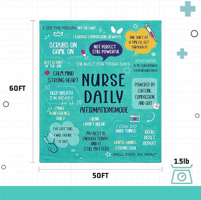 Nurse Gifts for Women Men, Soft Blanket Throw for Registered Nurses RN LPN Nursing Student Graduation，Nurse Week Birthday Appreciation Retirement Gift,Blanket for Bed Couch Travel