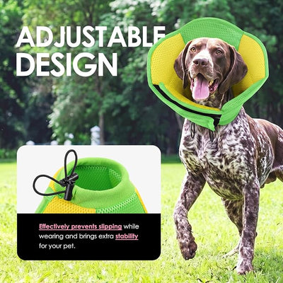 AOFITEE Dog Cone - Soft Dog Cone to Stop Licking, Comfy Cones for Dogs After Surgery, Adjustable Dogs Cones Collar Elizabethan Pet E-Collar for Medium Pets, Pet Recovery Collar, YellowGreen Medium