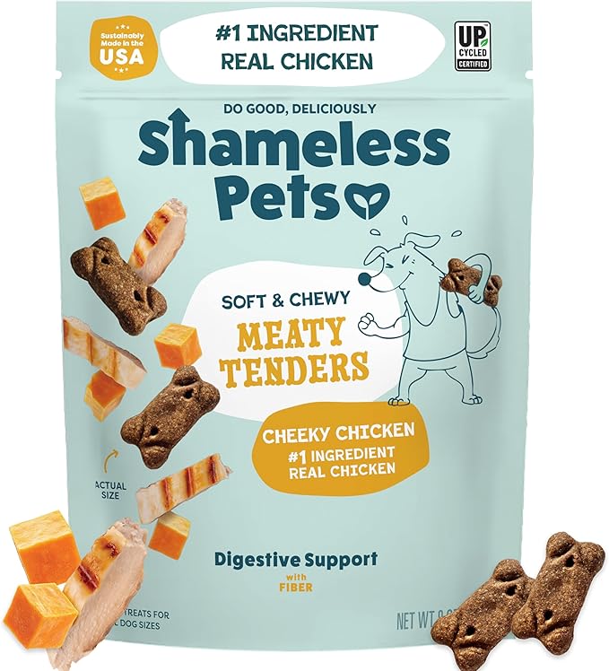 Soft Dog Treats – Cheeky Chicken Meaty Tenders, Soft & Chewy Treats for Dogs, Real Chicken 1st Ingredient, Grain Free, Healthy Treats for Small, Medium & Large Dogs, 8oz