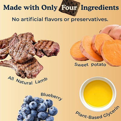 Barkfast Waffles Soft Lamb Dog Treats, 8 oz, Natural, Allergy Friendly | Only 4 Ingredients, No Chicken, Made in USA, Senior Dogs
