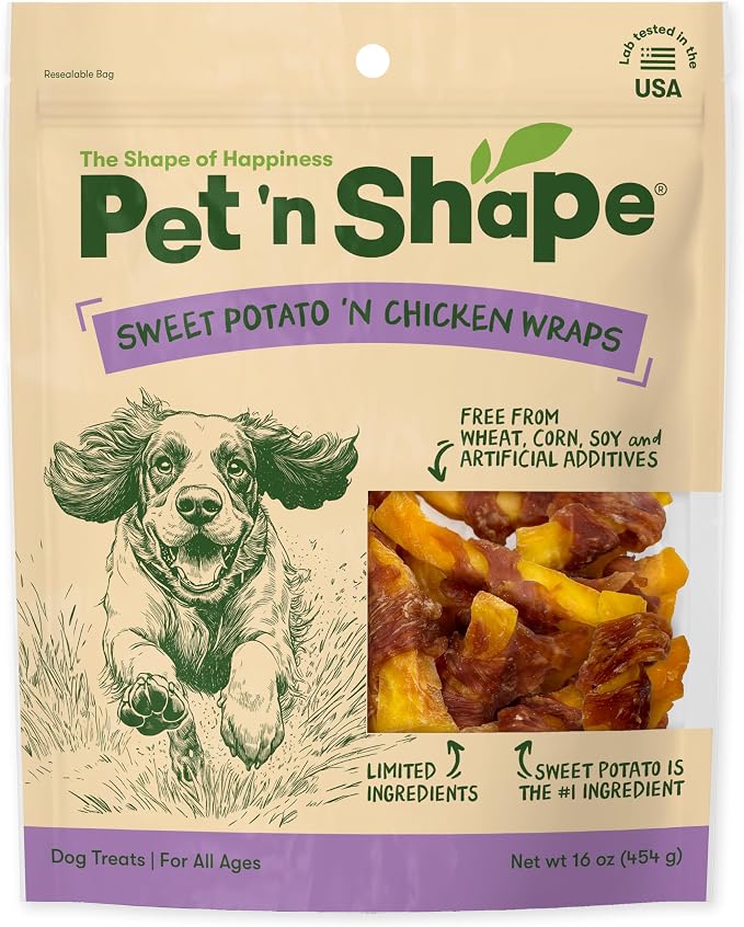 Pet n Shape Sweet Potato Chews Jerky Dog Treats - 1 Pound