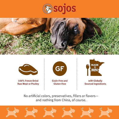 Sojos Simply Freeze Dried Turkey Hearts Dog Treats, Grain Free, Natural, 4 oz Bag
