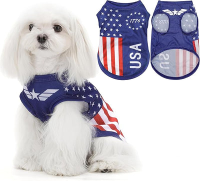 American Flag Inspired Dog Vest: Perfect Dog Shirt, Ideal Tank Top for Everyday Wear, Independence Day Celebrations Quality Materials for a Cute and Stylish Look Blue USA 3XL