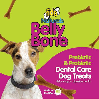 Fido Belly Bones for Dogs, Small - 13 Count, Pack of 3 - Yogurt-Flavor Dental Treats for Small Dogs - Plaque & Tartar Control for Fresh Breath - Digestive Support - Made in USA (39 Total)
