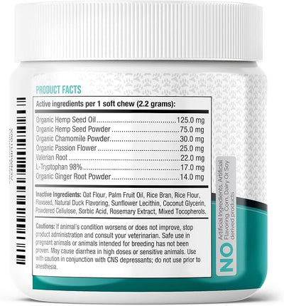 PREMIUM CARE Calming Chews for Dogs, 9.3 oz (264g), Duck Flavor, Calming Treats for Dogs, Dog Calming Chews, Dog Anxiety Chews, Anti Anxiety Relief, Valerian Root, L-Tryptophan, 120 Soft Chews