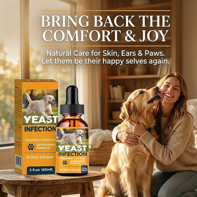 Yeast Infection Treatment for Dogs, Dog Ear Infection Treatment and Anti Yeast Drops, Natural Itch Relief for Skin and Ears, Natural Ingredients Gentle Daily Dogs & Cats Care, 2 Fl Oz