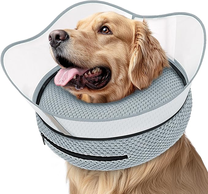 Raised Inflatable Dog Cone Alternative Collars for After Surgery, Dog Donut Collar After Surgery, Soft Pet Cone for Small Medium Large Dogs to Stop Licking