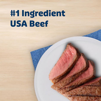 Blue Buffalo Jumbo Bits Beef Soft & Chewy Dog Treats, Made with Real Beef & Enhanced with DHA, Heart-Shaped Dog Treats, Made in the USA with Natural Ingredients, 11 oz.