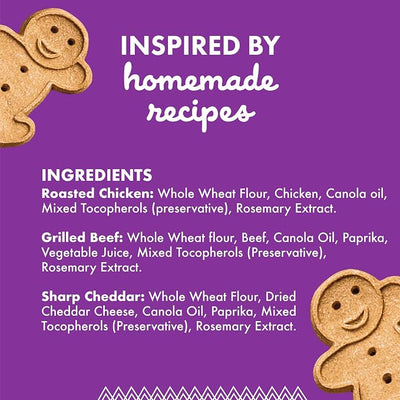 Buddy Biscuits 16 oz. Box of Crunchy Dog Treats Made with Assorted Flavors of Roasted Chicken, Grilled Beef, and Sharp Cheddar (Pack of 2)