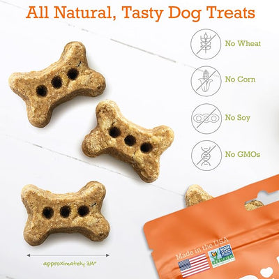 Riley's Dog Biscuits - Organic & Crunchy Small Dog Treats for Training and Reward - All Natural Bone Biscuits Made in USA - 12oz, Peanut Butter