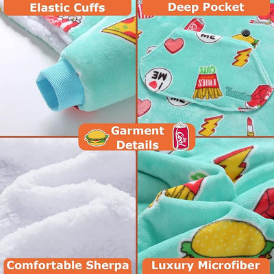 Venustas Heated Blanket Hoodie with Battery Pack, Unisex Oversized Sherpa Wearable Sweatshirt for Women & Men