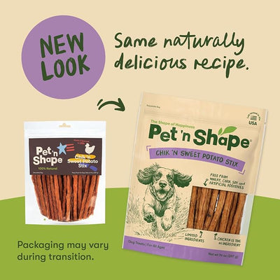 Pet 'n Shape Chik 'n Sweet Potato Stix Dog Treats – Made and Sourced in the USA - 14 Ounce