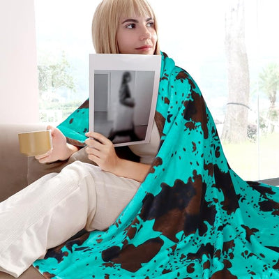 Teal Blankets Twin Size - Soft Warm Turquoise Blue Fleece Throw Blanket for Couch Bed Sofa Travel 60x80 inches