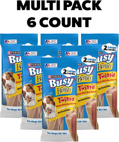 Purina Busy with Beggin’ Twist’d Adult Dog Chew Bone Treats - (Pack of 6) 2 ct. Pouches