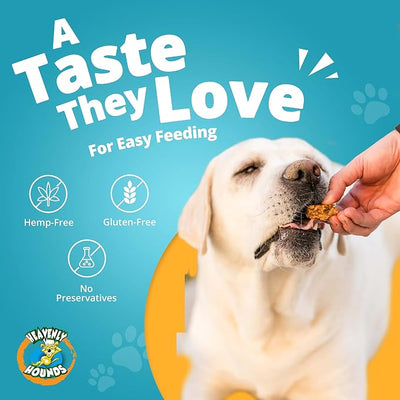 Heavenly Hounds Peanut Butter Chews - Anxiety Relief for Dogs - Natural Ingredients - No Hemp Calming Treats, 2 Oz - Pack of 12