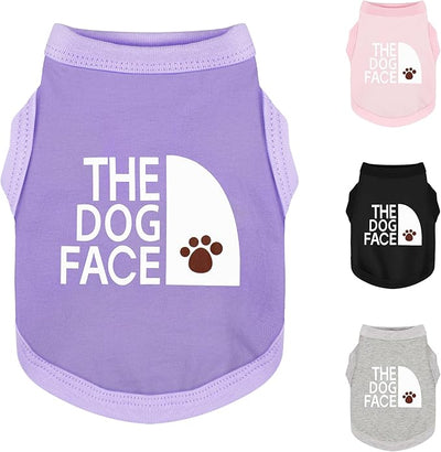 Personality Canine Attire: Soft, Lightweight Cotton Dog Clothes with 'The Dog Face' Print. Small and Medium Breeds, Perfect for Everyday Wear, Comfortable and Breathable Dog Shirt Purple 4XL