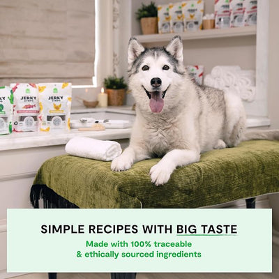 Open Farm, Dog Jerky Treats, Soft & Chewy Oven-Baked Jerky Strips Made with Ethically & Sustainably Sourced Ingredients, Protein Packed Dog Treats, Grain-Free Turkey Recipe, 5.6oz Pouch