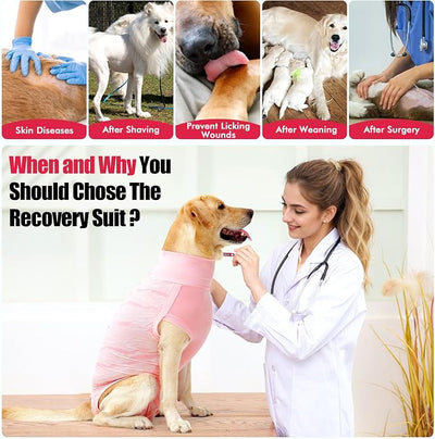Dotoner Dog Surgery Recovery Suit for Male Female Neuter Anti-Lick Abdominal Wounds Bite Protective Outfit Alternative E-Collar & Cone Breathable Spay for Medium Large Dogs