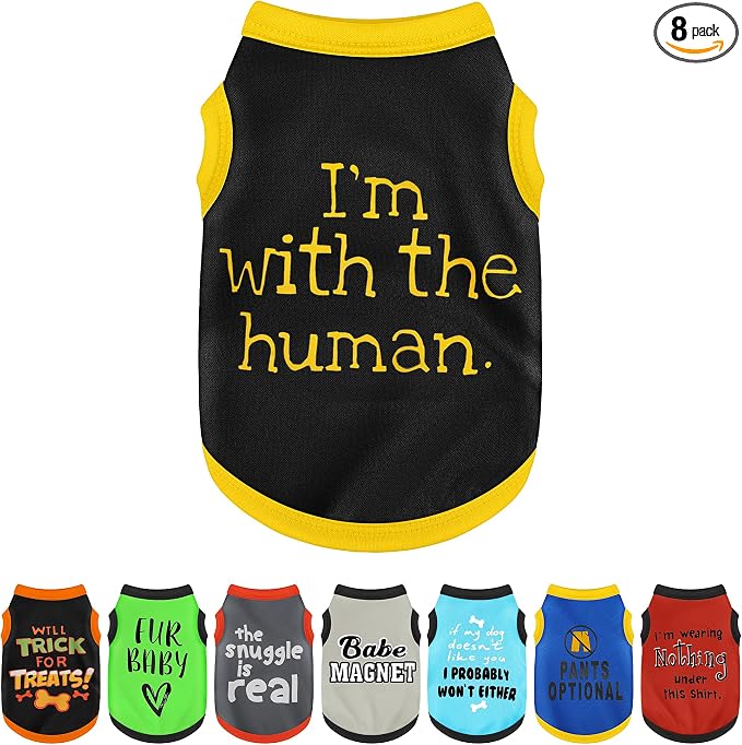 Elevate Your Pet's Seasonal Style with Playful Panache: with Adorable Beautifully Printed Dog Shirts Featuring Hilarious Printed Patterns for Airy Comfort in Summer and Fall Classic Series5 Medium