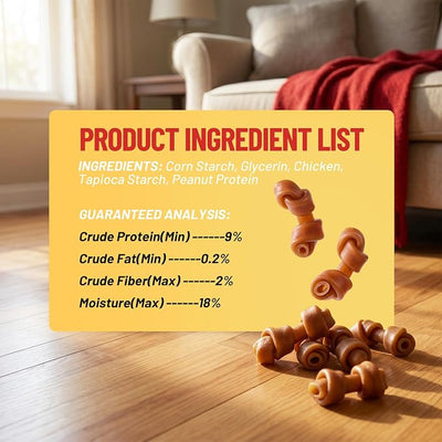 PETPHABET Dog Treats Peanut Butter Bones, 2.5 inch Rawhide Free Chews 25 Count, Digestible Chewing Snacks for Small Puppy Dogs, Natural Healthy Snacks for Training Rewards, 18.5 oz