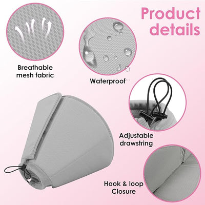 AOFITEE Soft Dog Cone Collar, Adjustable Cone for Dogs to Stop Licking, Dog Cones for Small Medium Large Dogs, Breathable Elizabethan Collar Wound Healing After Surgery(Grey,S)