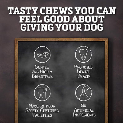 Buffalo Range Rawhide Dog Treats - Healthy, Grass-Fed Buffalo Jerky Raw Hide Chews - Hickory Smoked Flavor - Jerky Braids, 10 Count