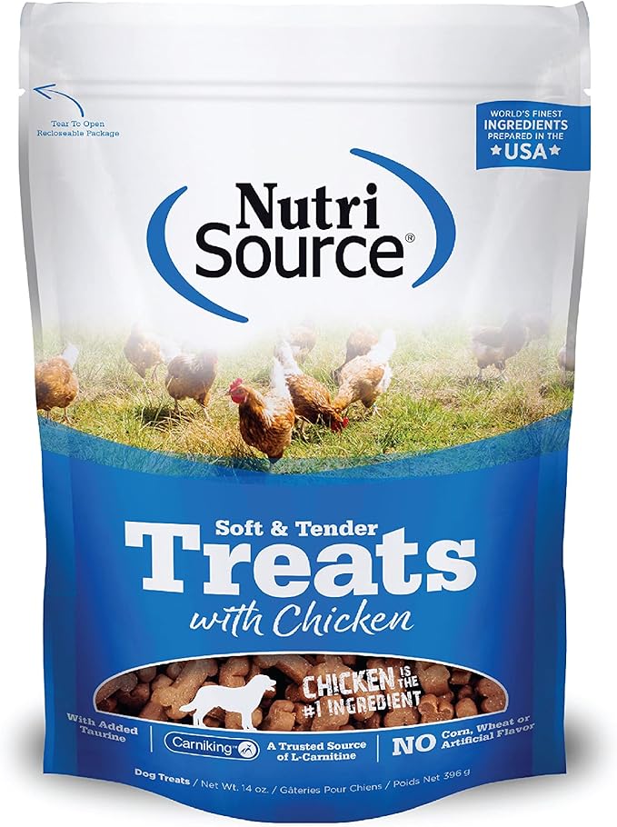 Nutri Source TU80020 14 oz Soft & Tender Chicken Treats for Dogs