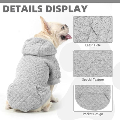 KOOLTAIL Small Dog Sweater, Ultra-Warm & Soft Winter Fall Sphynx Cat Clothes for Cats Only, Lightweight Dog Hoodie Sweatshirt for Small Dogs Boy Girl Yorkie, Chihuahua, Shih-Tzu, Puppy,Gray XS