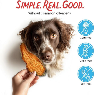 Farmland Traditions Dogs Love Sweet Potato Dog Treats, Premium Single Ingredient Human Grade Sweet Potato Dog Jerky, 1-Pound Bag