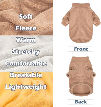 GYALAPERI Dog Sweater, 3 Pack Dog Sweaters for Small Dogs Girl Boy, Ultra Soft Warm Puppy Clothes Dog Coat for Winter (Camel+Beige+Yellow, Small)