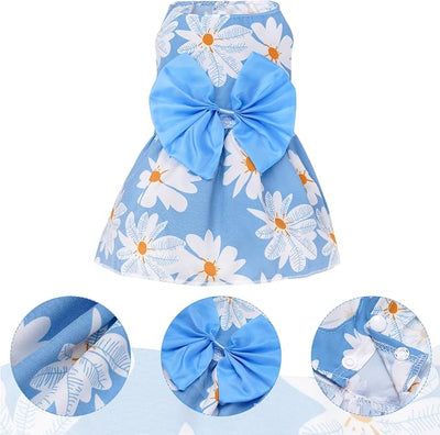 choyaxo Floral Dog Dress Cute Dog Skirt Pet Dress Summer Pet Clothes for Puppy Small Cats