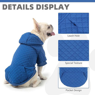 KOOLTAIL Dog Hoodie for Small Medium Large Dogs, Ultra-Warm & Soft Winter Fall Fleece Dog Hooded Sweatshirt Clothes Sweater, Lightweight Pullover Coat for Boy Girl Bulldog Pitbull Puppy Cats,Blue S