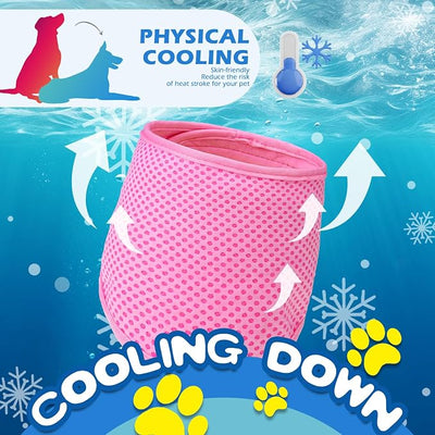EXPAWLORER Dog Cooling Bandana - 2 Pack Instant Cooling Dog Bandanas, Chill Out Pet Cool Scarf Summer Essentials Ice Neck Cooler Wrap, Prevent Sunstroke for Small Medium Large Dogs, Pink Blue L