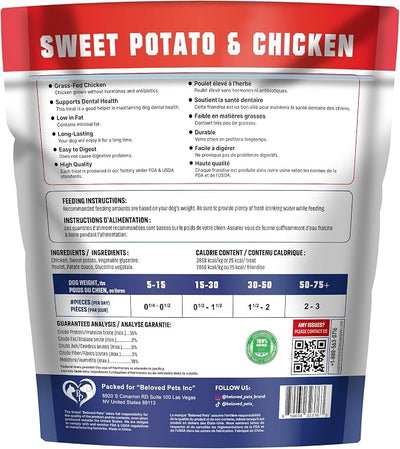 Sweet Potato Jerky Chicken Wraps - Dog Treats Human Grade - Grain Free Organic Meat - All Natural High Protein Dried Strips - Best Chews for Small & Large Dogs - Bulk Soft Pack Made for USA 24 Oz