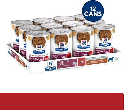 Hill's Prescription Diet i/d Digestive Care Wet Dog Food, Chicken & Vegetable Stew, 12.5 oz. Cans, 12-Pack